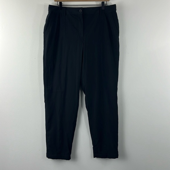 Talbots Fleece Lined Straight Leg Black Hiking Ankle Pants Womens Size 12 - Picture 1 of 16